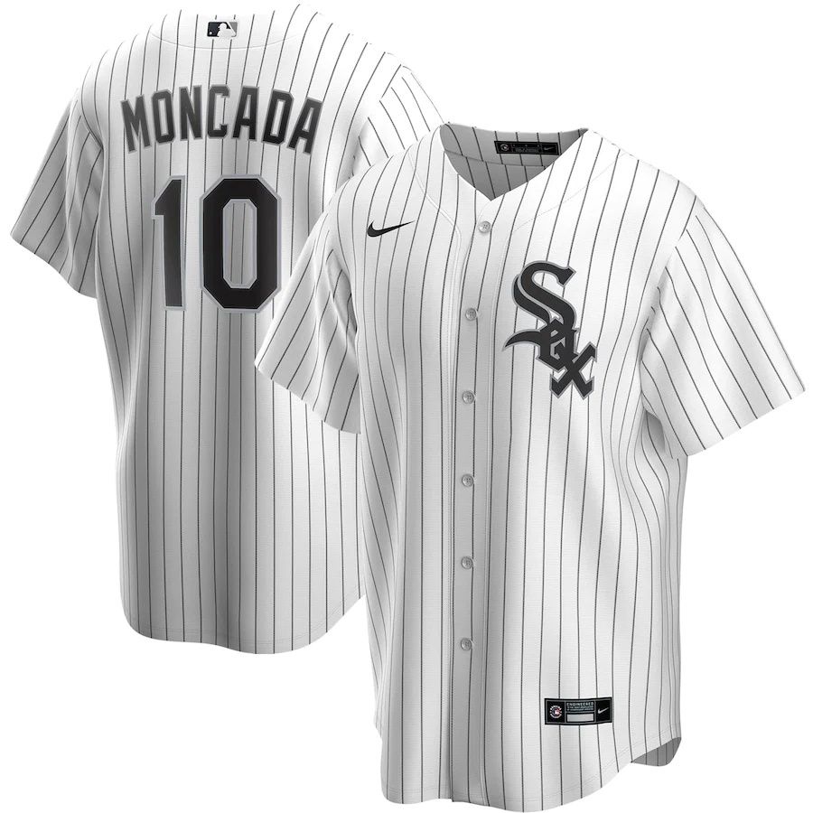 Mens Chicago White Sox #10 Yoan Moncada Nike White Home Replica Player Name MLB Jerseys->chicago white sox->MLB Jersey